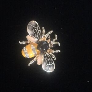 Enameled Bee Brooch 